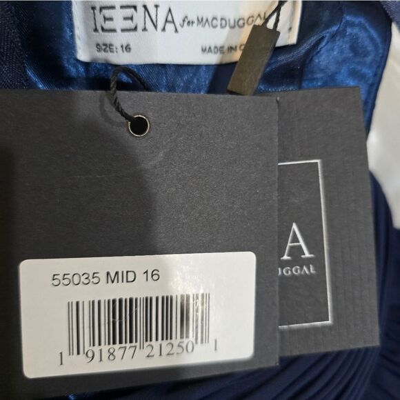 Mac Duggal 55035 High Neck Chiffon Gown NWT size 16 Navy Blue - Picture 6 of 6